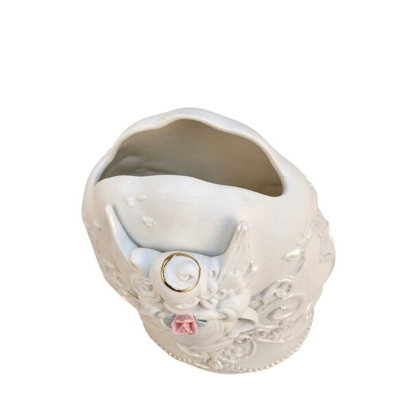 Vintage Precious Moments Angel Vase With Peace Poem Text 1995 Enesco Corp Cerami - Picture 6 of 12